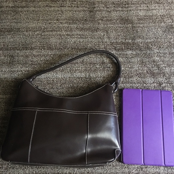 Brown purse w/white stitching - Picture 7 of 7